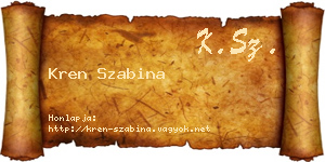 Kren Szabina névjegykártya