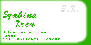 szabina kren business card